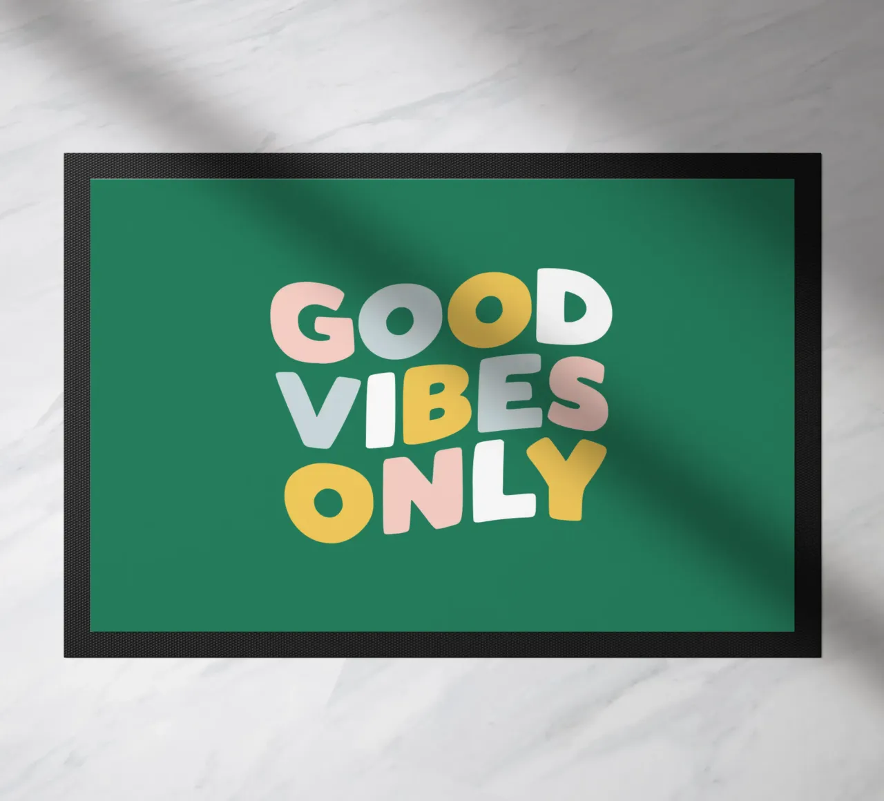 Good Vibes Only Typography Design doormat by THE MOTIVATED TYPE