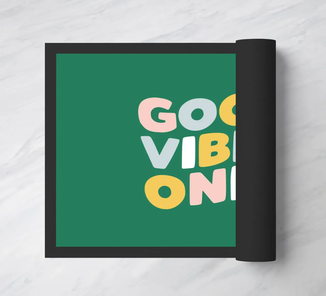 Good Vibes Only Typography Design doormat by THE MOTIVATED TYPE