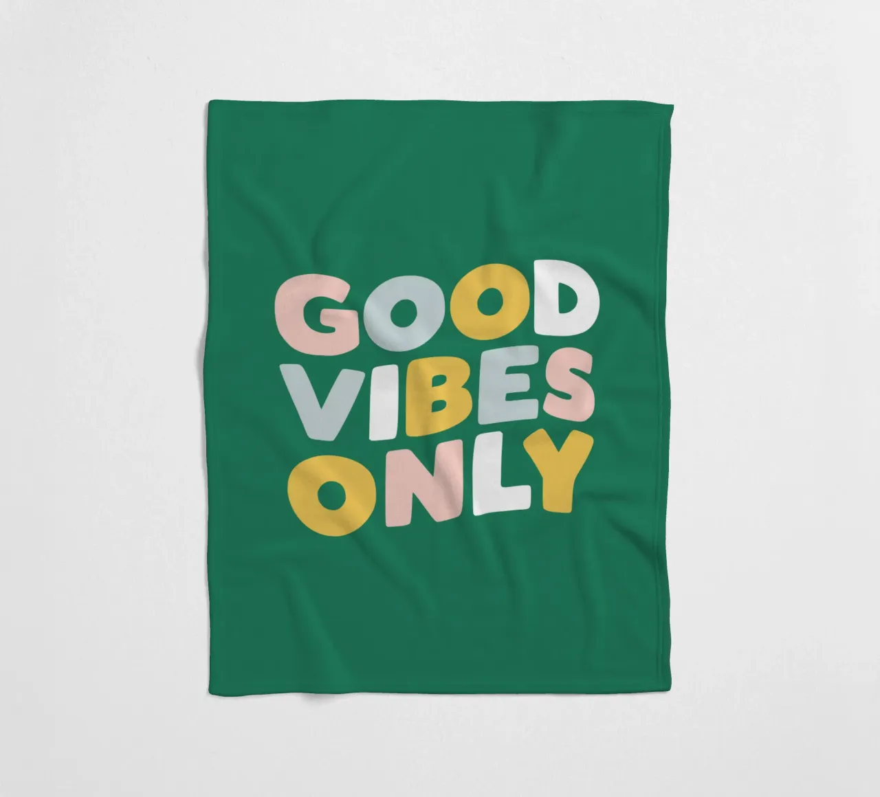 Good Vibes Only Typography Design fleece blanket by THE MOTIVATED TYPE