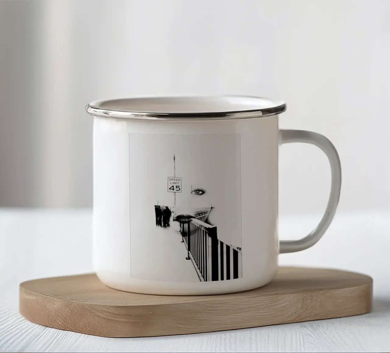 Limite di velocità 45 tazza in smalto da dada22
