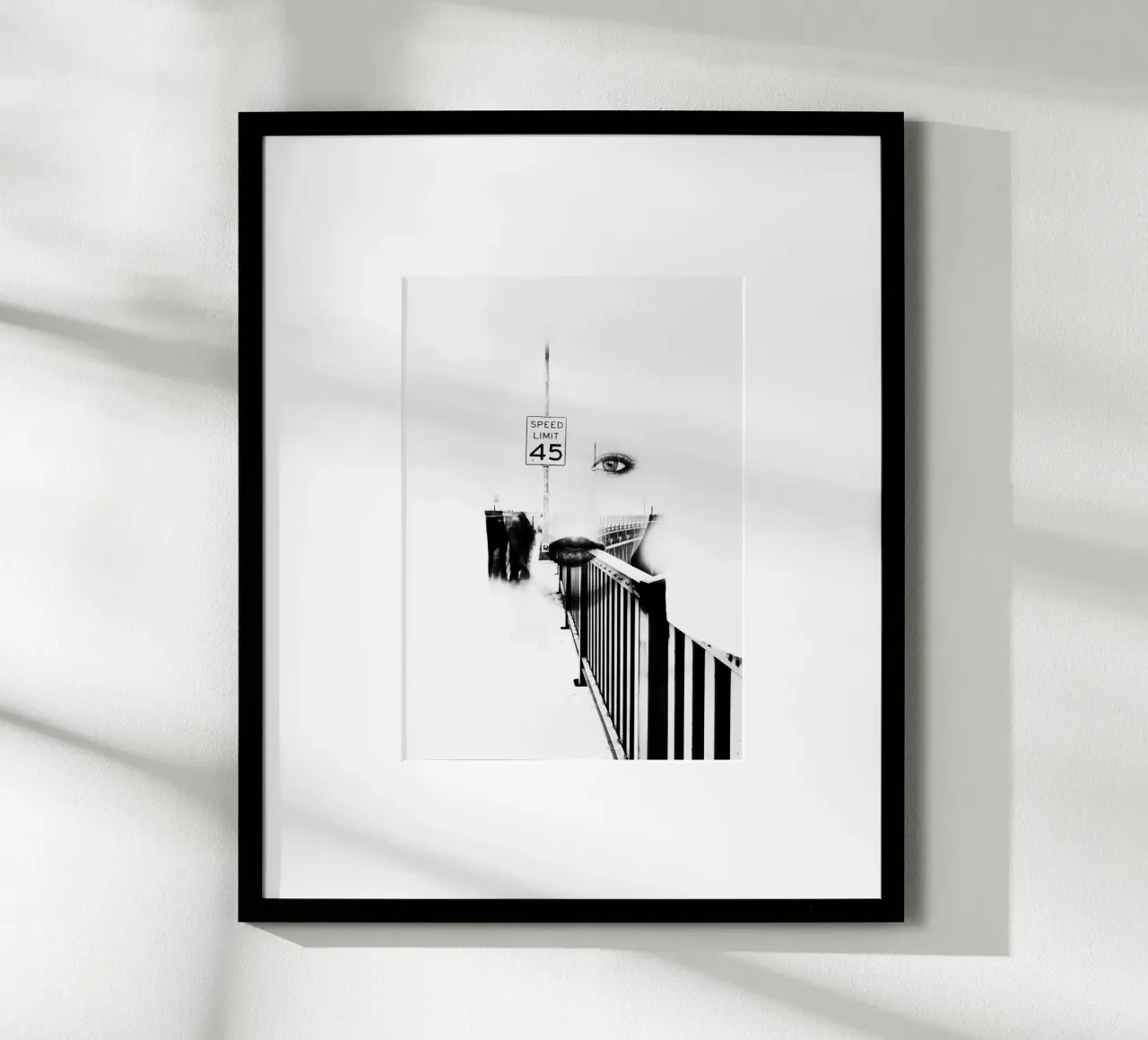 Limite di velocità 45 poster con telaio in plastica da dada22