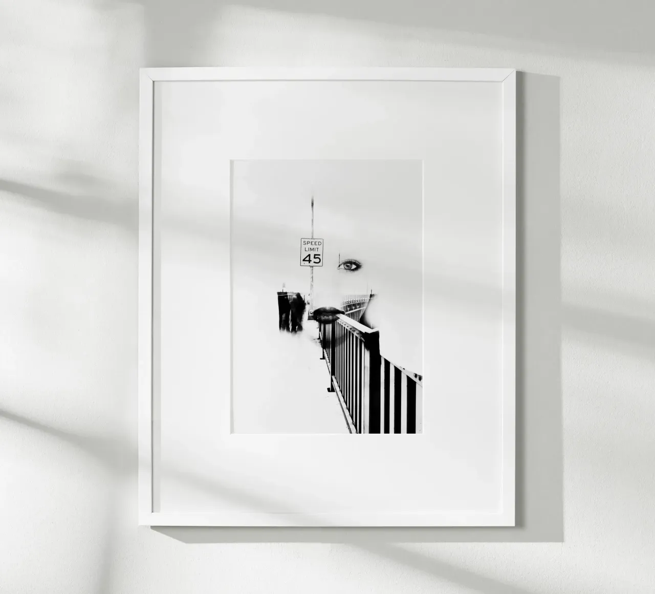 Limite di velocità 45 poster con telaio in plastica da dada22