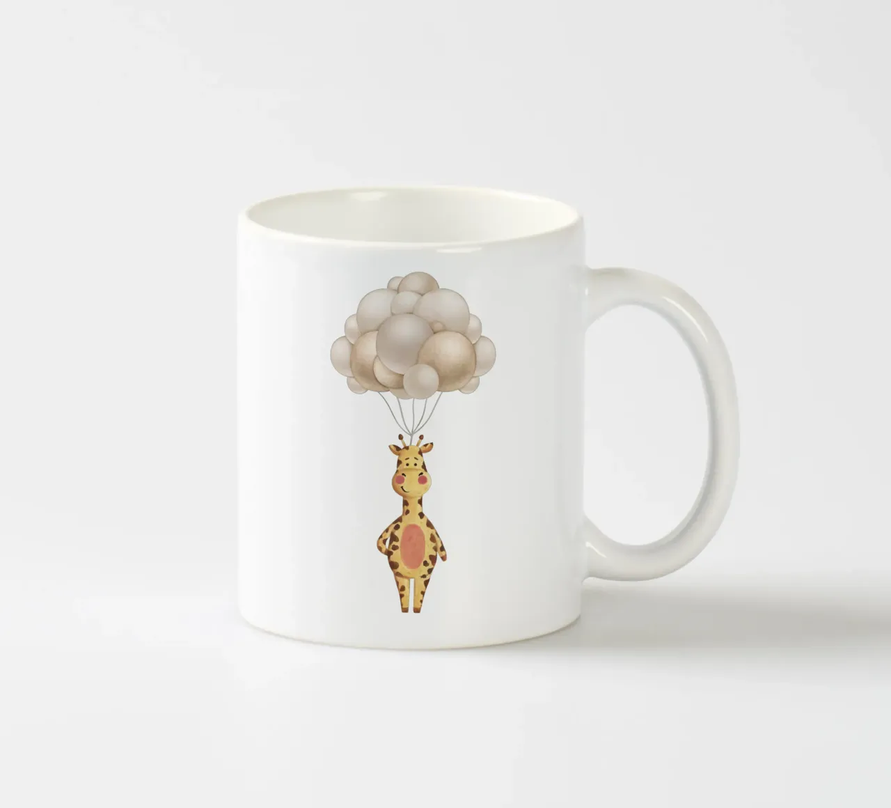 Giro in mongolfiera della giraffa tazza in ceramica da Doodle Dreams Art