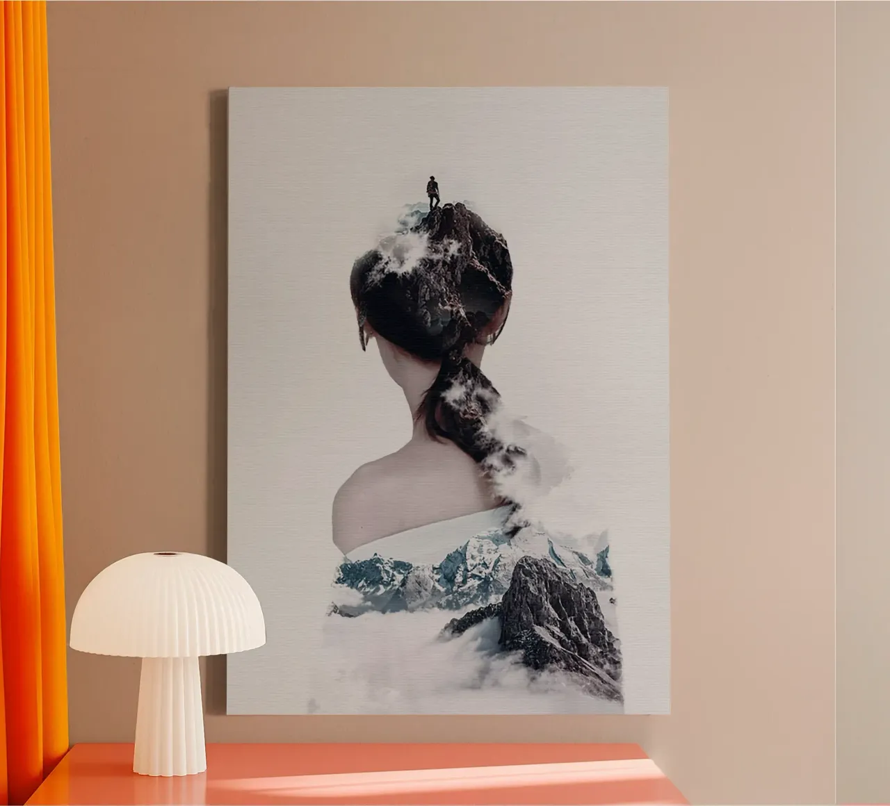 On Top Of The Mountain canvas with Floater frame by dada22