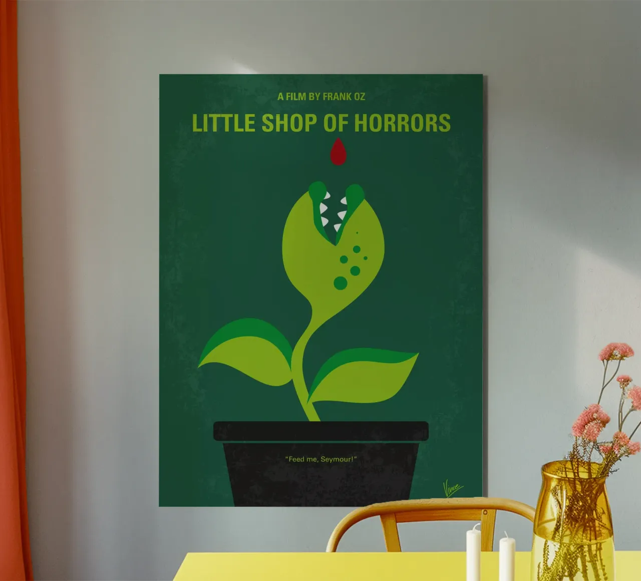 No611 My Little Shop of Horrors minimal movie poster alluminio dibond da Chungkong