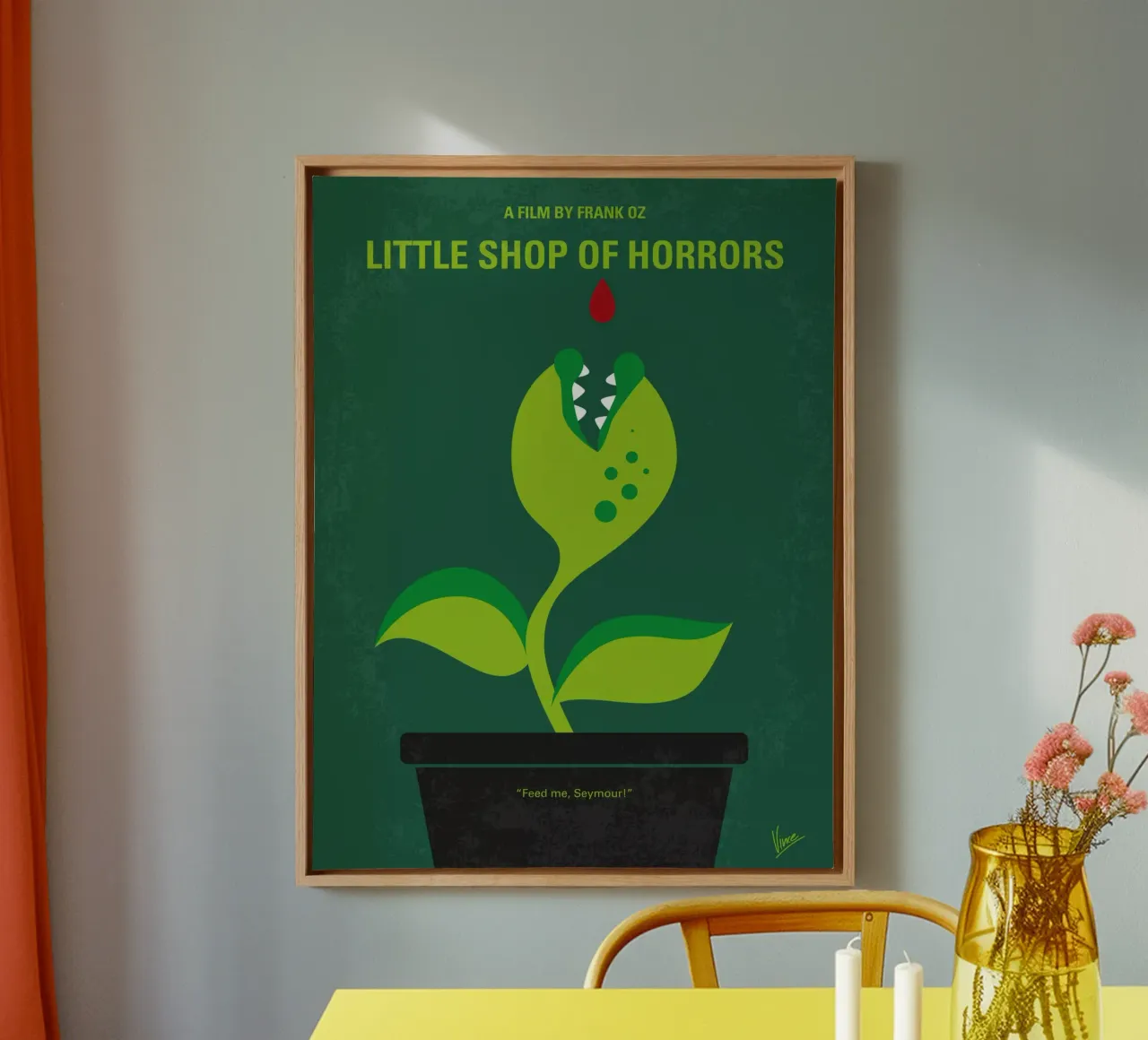 No611 My Little Shop of Horrors minimal movie poster tela con Cornice a cassetta da Chungkong