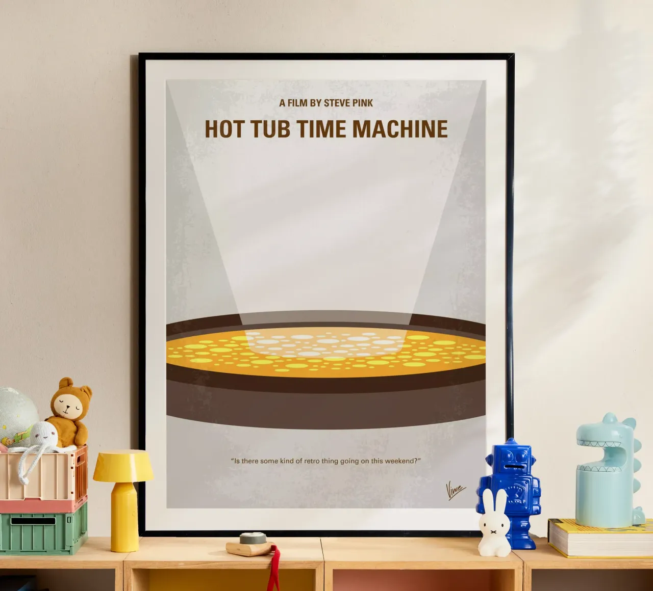 No612 My Hot Tub Time Machine minimal movie poster poster con telaio in legno da Chungkong