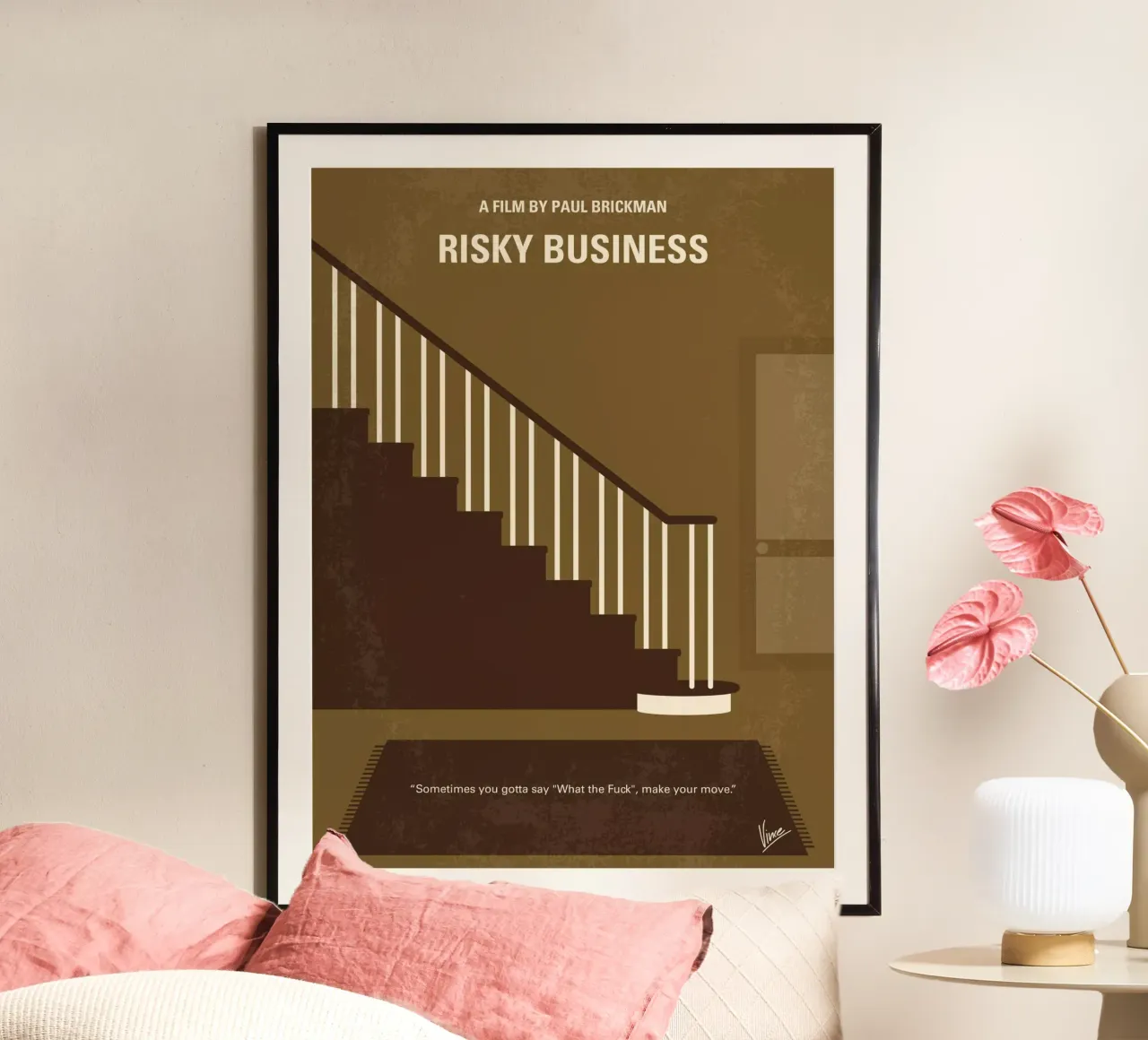 No615 My Risky Business minimal movie poster poster con telaio in alluminio da Chungkong