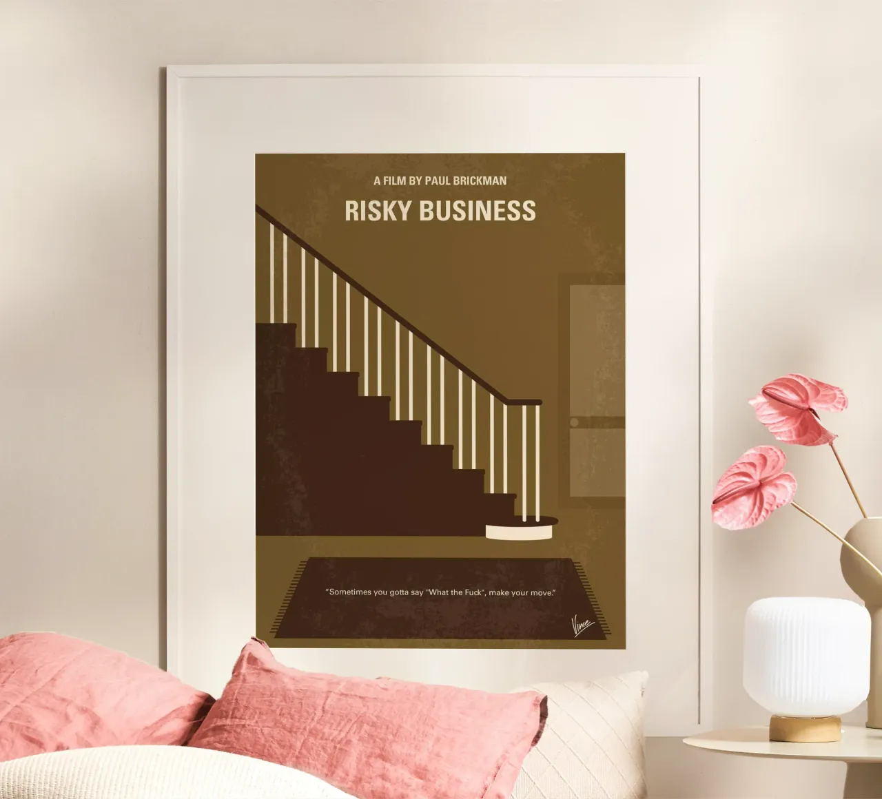 No615 My Risky Business minimal movie poster poster con telaio in alluminio da Chungkong