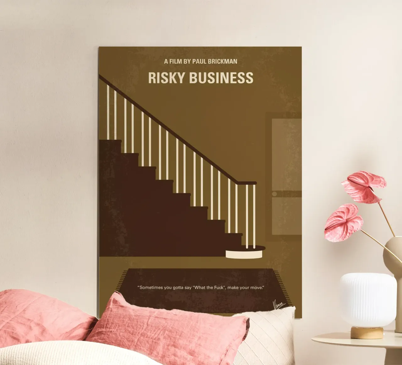 No615 My Risky Business minimal movie poster poster con telaio in alluminio da Chungkong