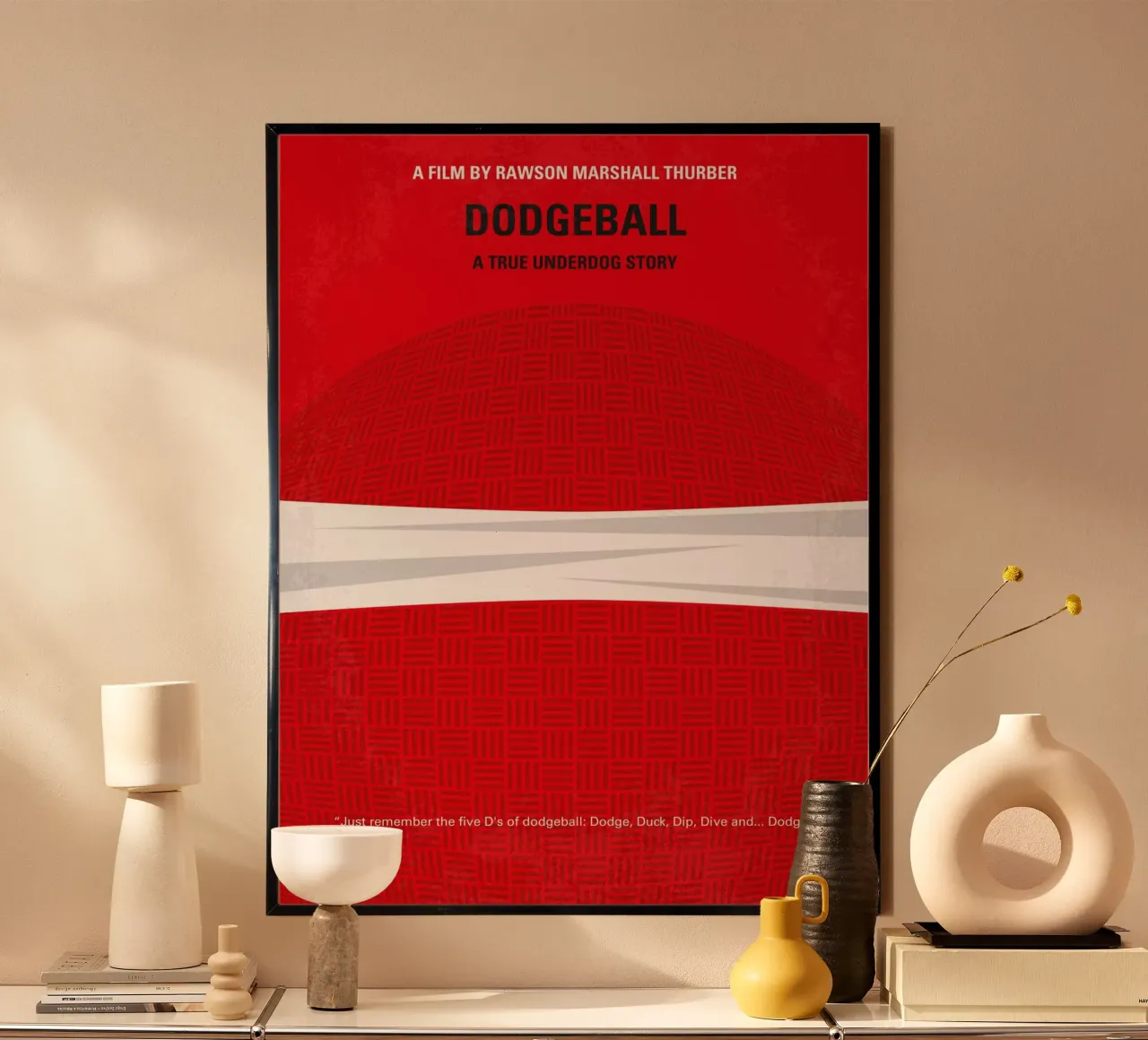 No617 My Dodgeball minimal movie poster poster con telaio in legno da Chungkong