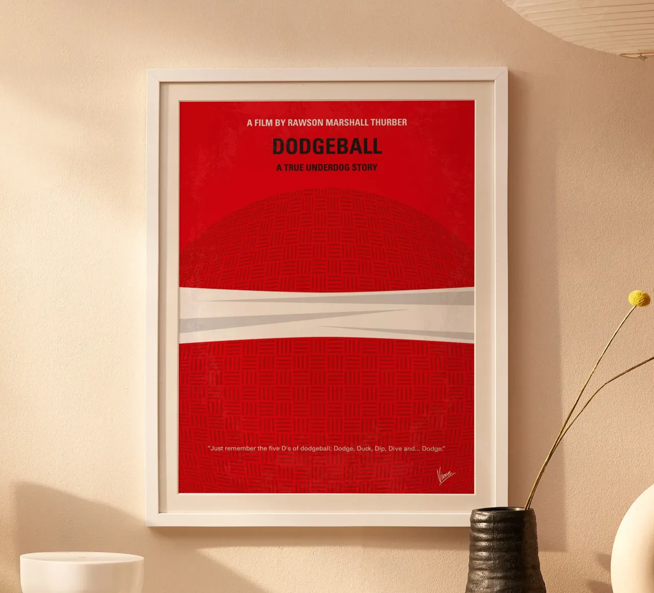 No617 My Dodgeball minimal movie poster poster con telaio in legno da Chungkong