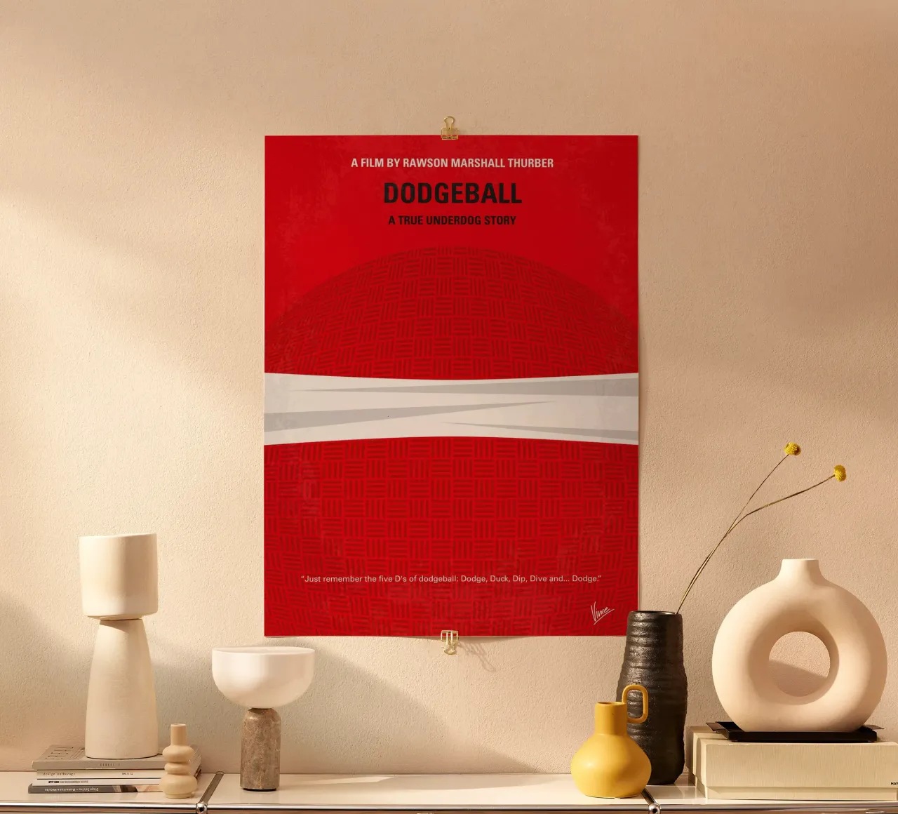 No617 My Dodgeball minimal movie poster poster con telaio in legno da Chungkong