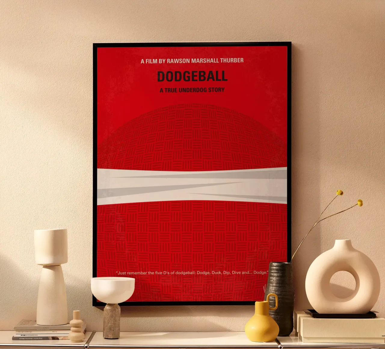 No617 My Dodgeball minimal movie poster poster con telaio in legno da Chungkong