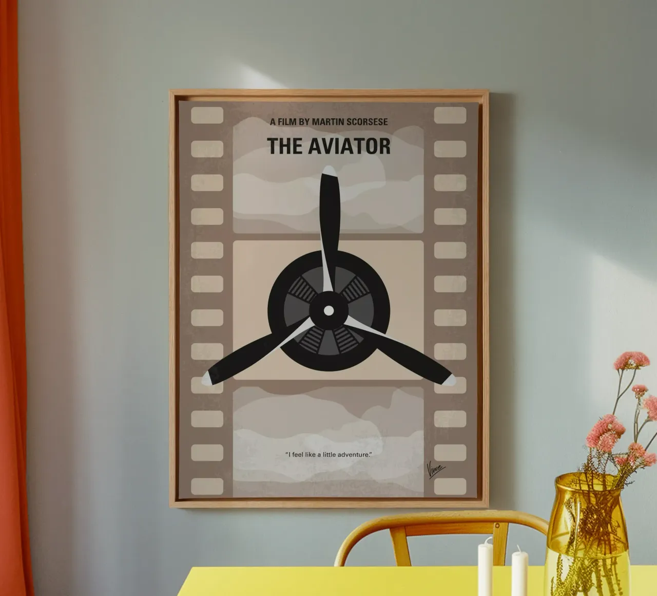 No618 My The Aviator minimal movie poster tela con Cornice a cassetta da Chungkong