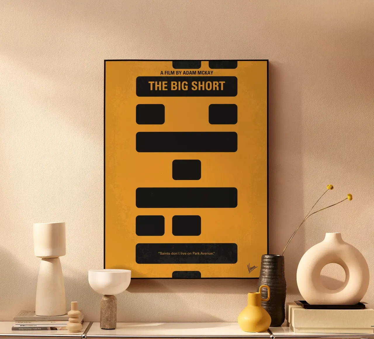 No622 My The Big Short minimal movie poster alluminio dibond da Chungkong