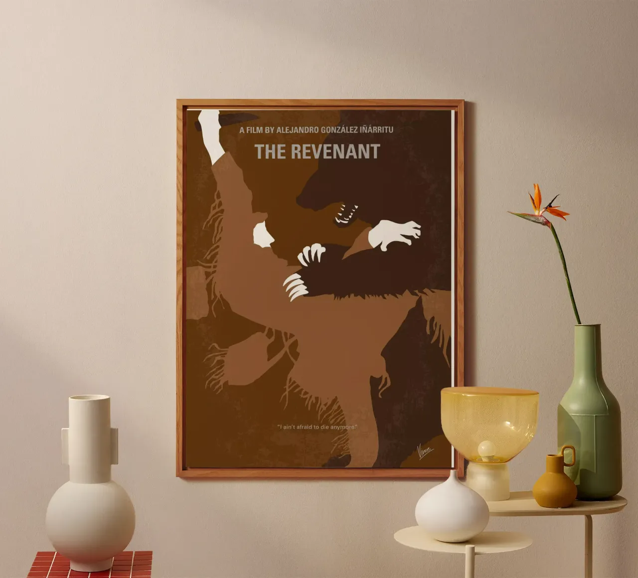 No623 My The Revenant minimal movie poster alluminio dibond da Chungkong