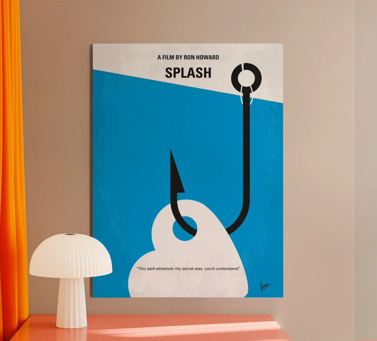 No625 My Splash minimal movie poster alluminio dibond da Chungkong