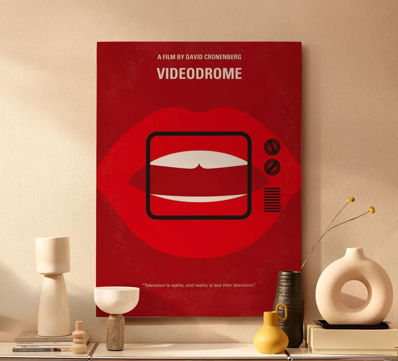 No626 My Videodrome minimal movie poster alluminio dibond da Chungkong