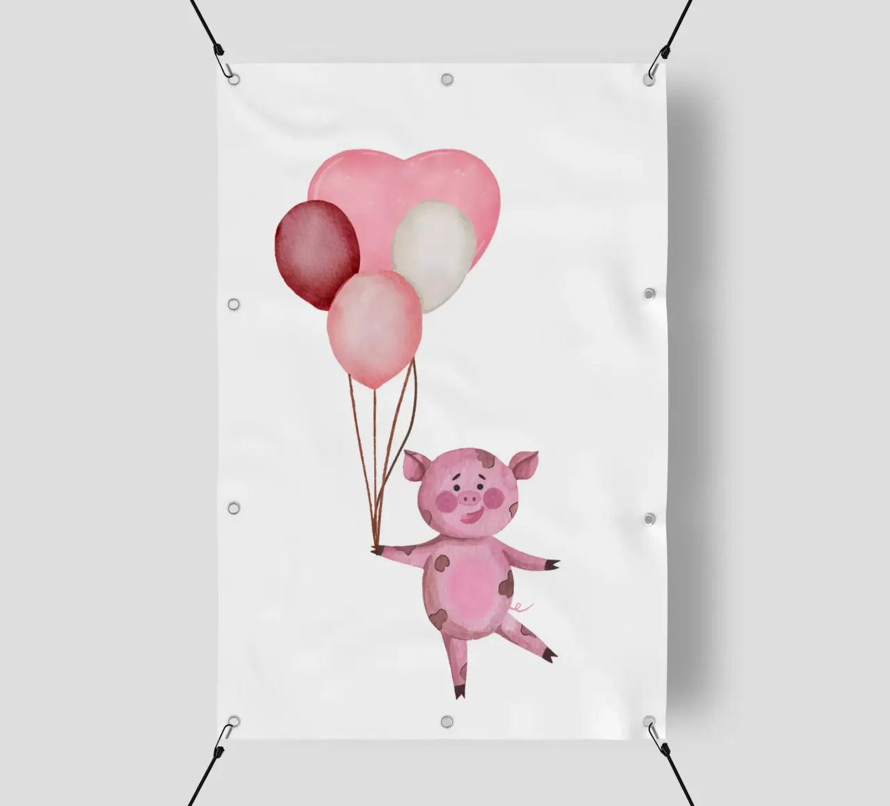 L'avventura aerea di Piggy telo in pvc da Doodle Dreams Art