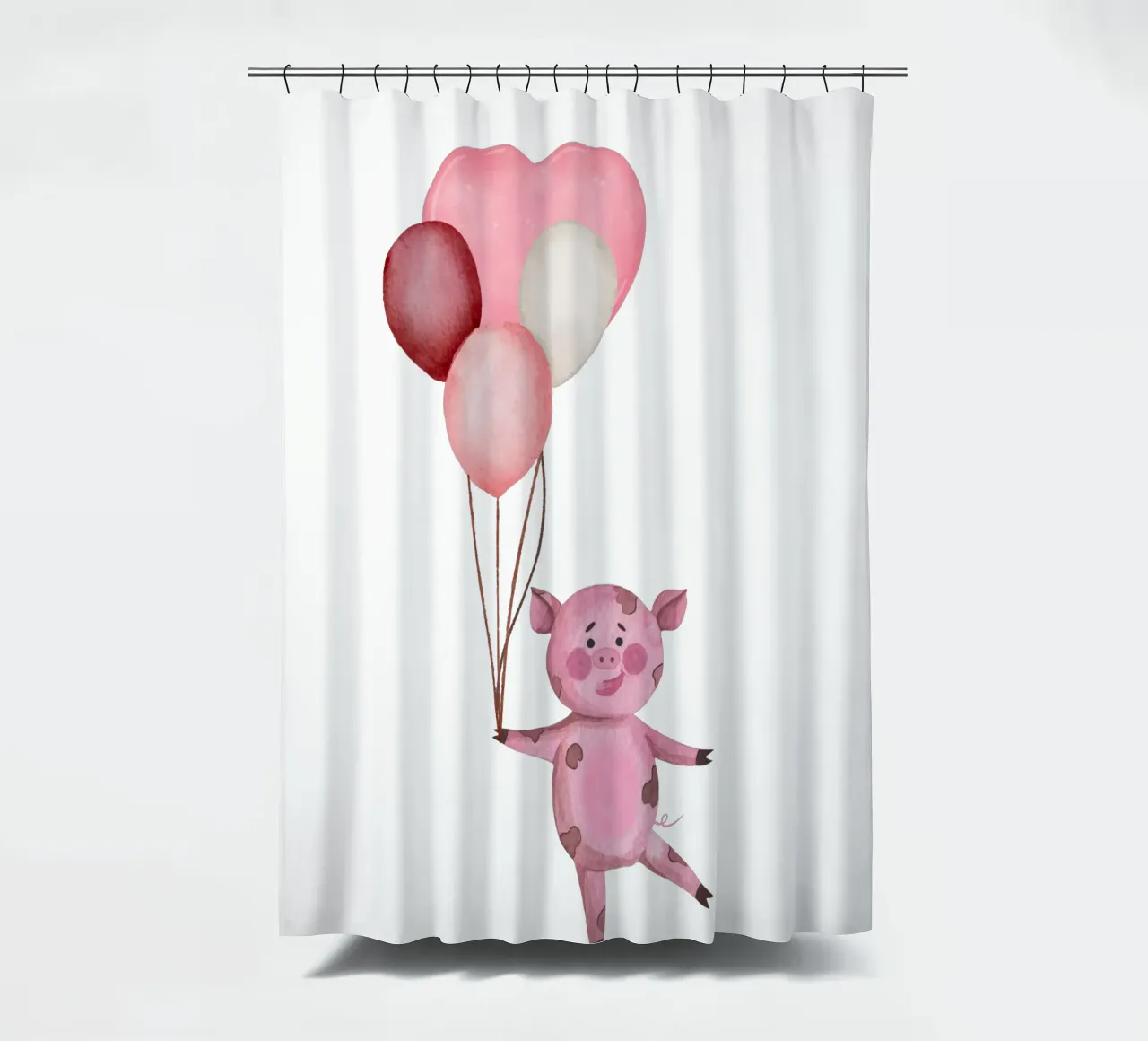 L'avventura aerea di Piggy tenda da doccia da Doodle Dreams Art