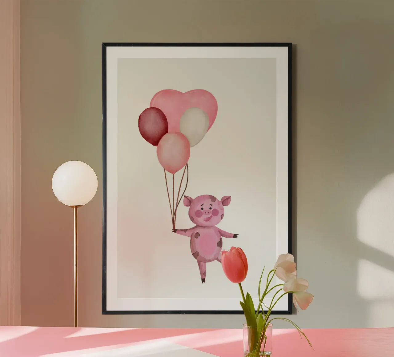 L'avventura aerea di Piggy carta hahnemühle da Doodle Dreams Art