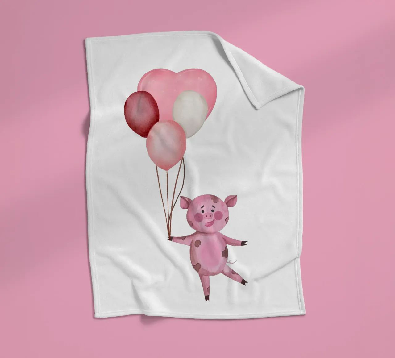 L'avventura aerea di Piggy coperta in pile da Doodle Dreams Art