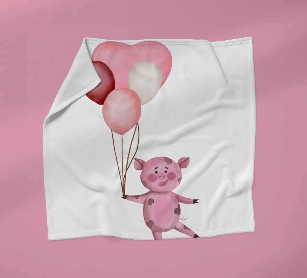 L'avventura aerea di Piggy coperta in pile da Doodle Dreams Art