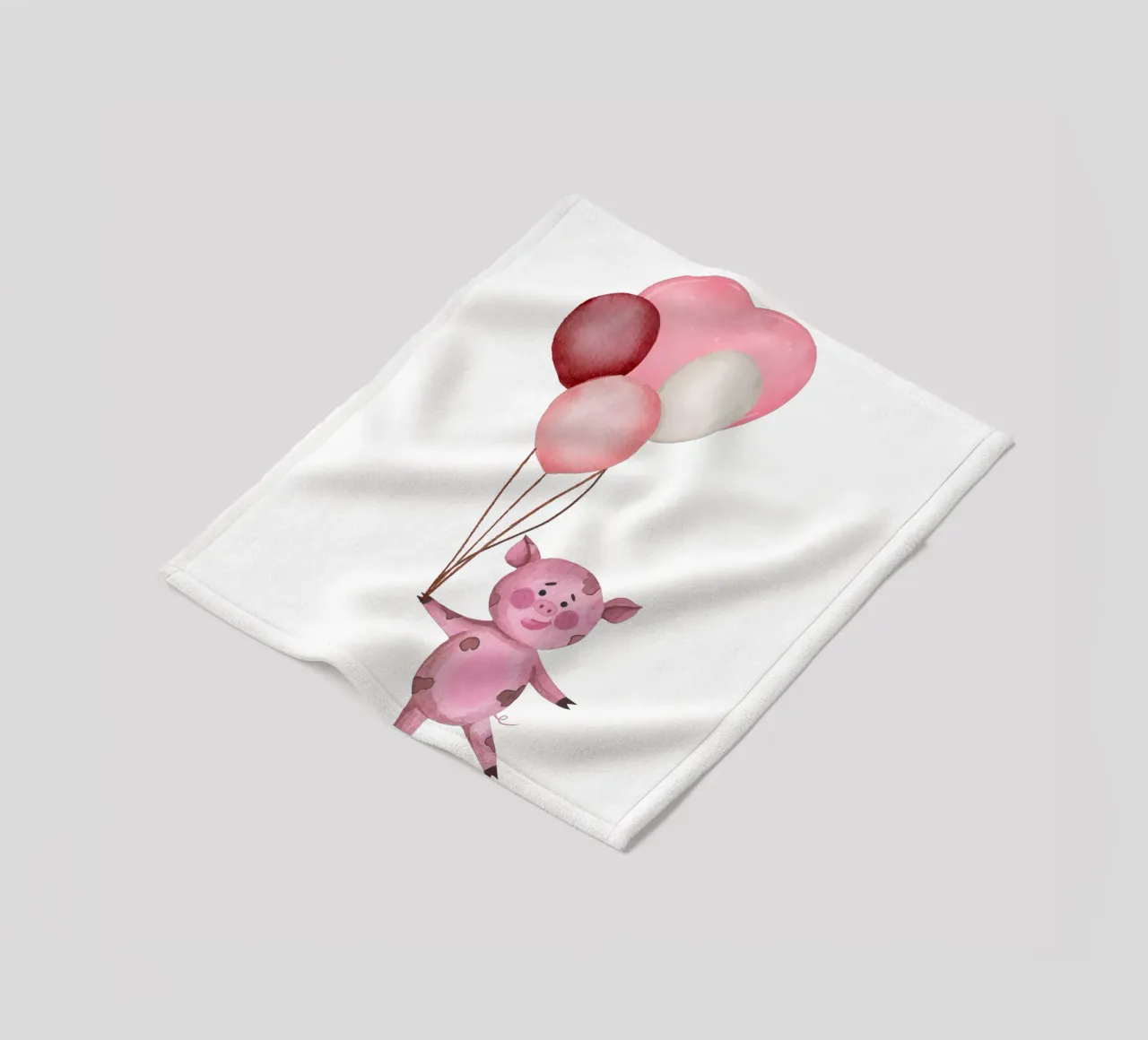 L'avventura aerea di Piggy coperta in pile da Doodle Dreams Art