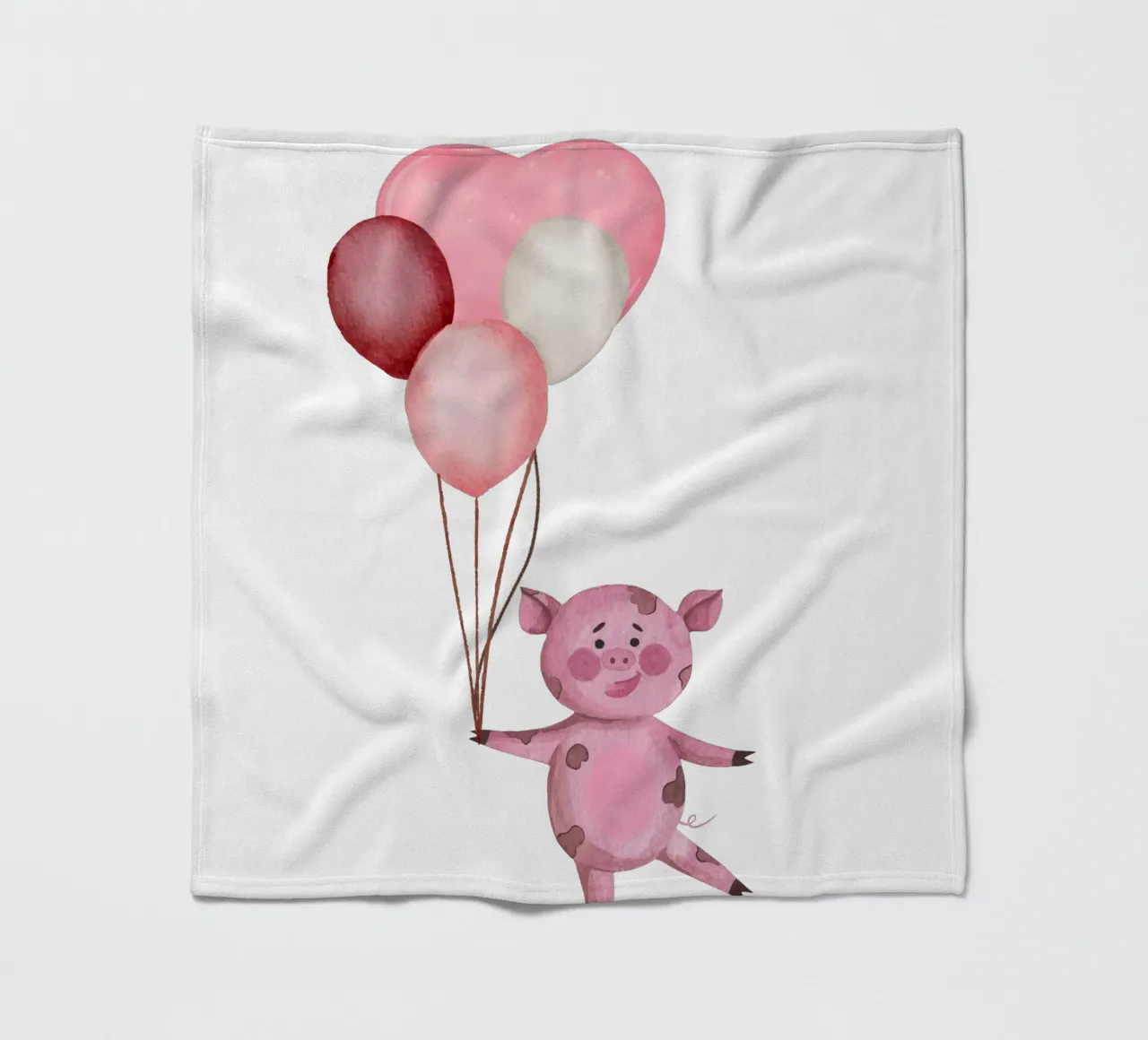 L'avventura aerea di Piggy coperta in pile da Doodle Dreams Art