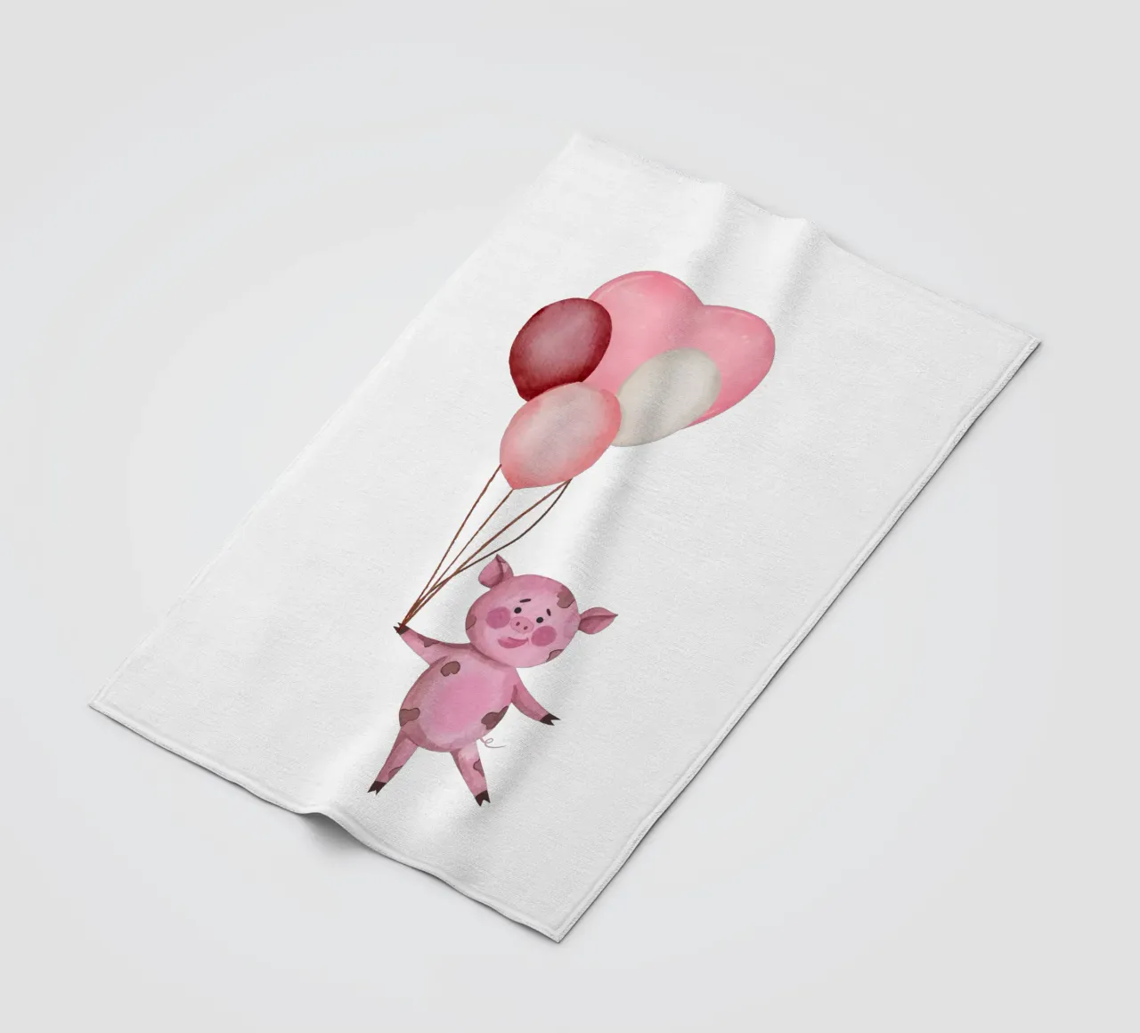 L'avventura aerea di Piggy coperta in pile da Doodle Dreams Art