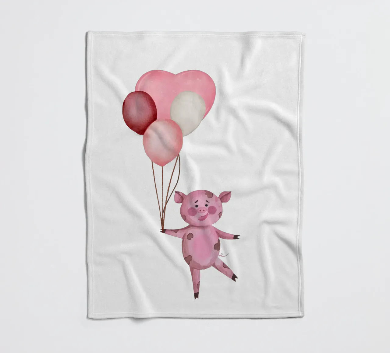 L'avventura aerea di Piggy coperta in pile da Doodle Dreams Art