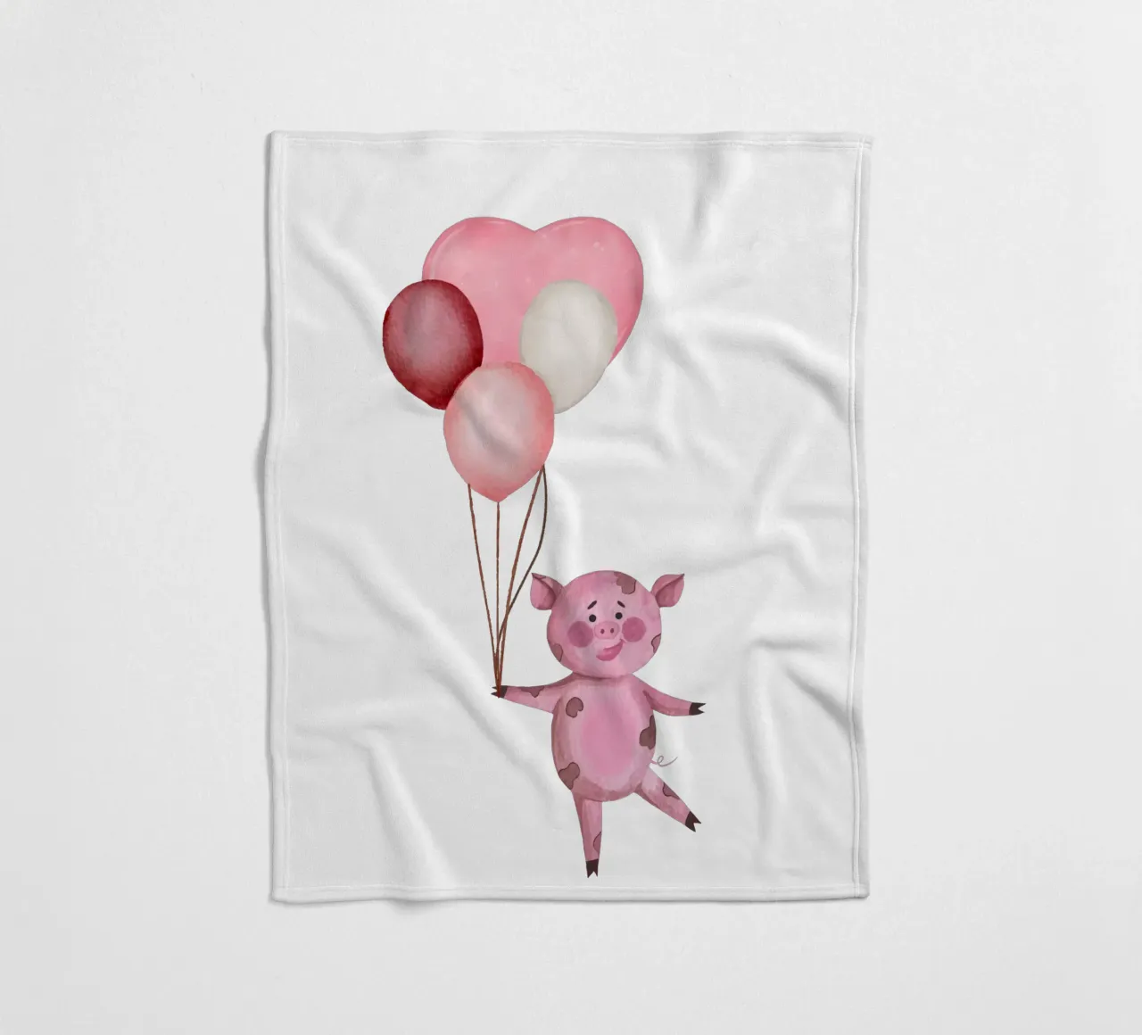 L'avventura aerea di Piggy coperta in pile da Doodle Dreams Art