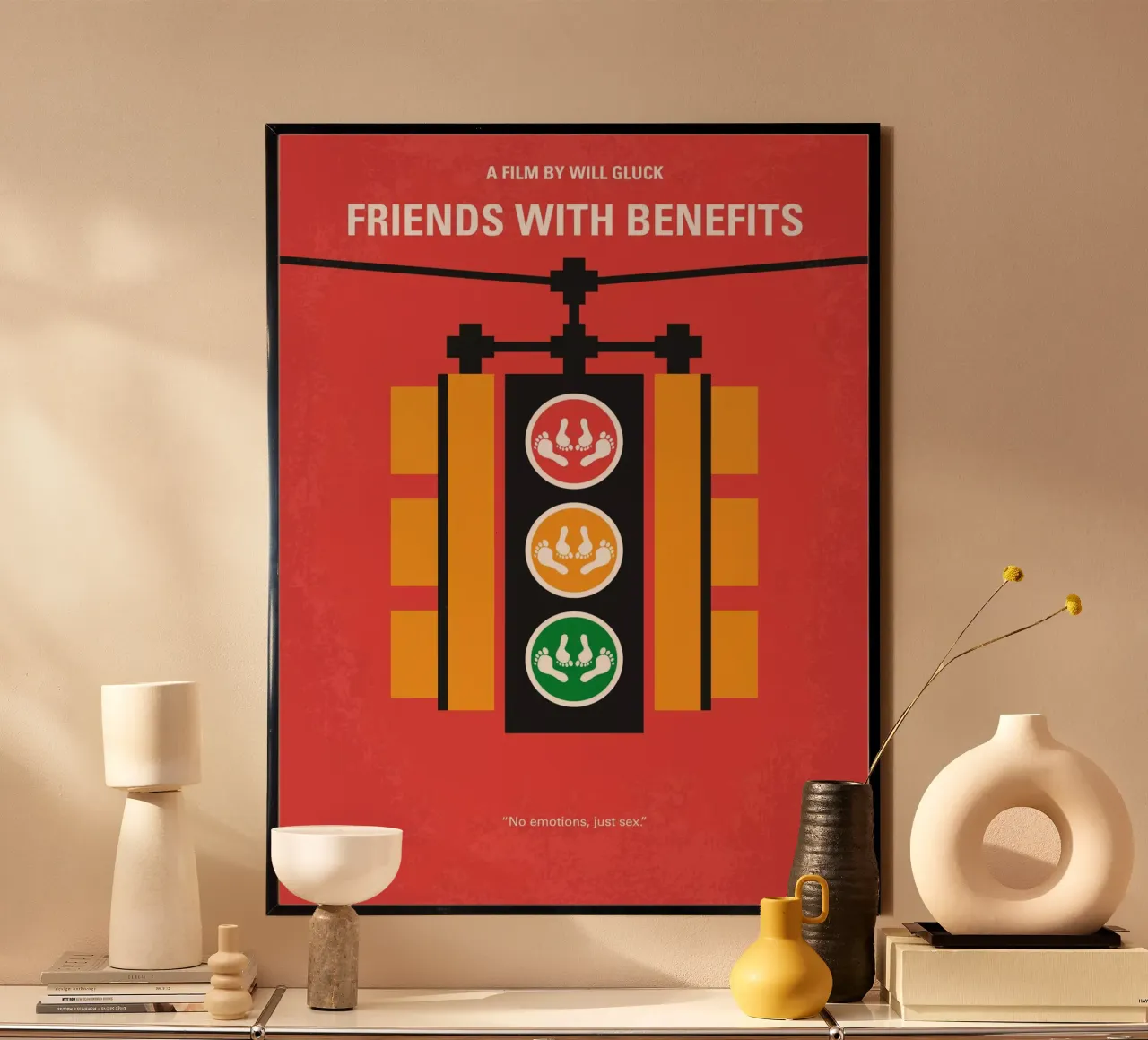 No629 My Friends with benefits minimal movie poster poster con telaio in plastica da Chungkong