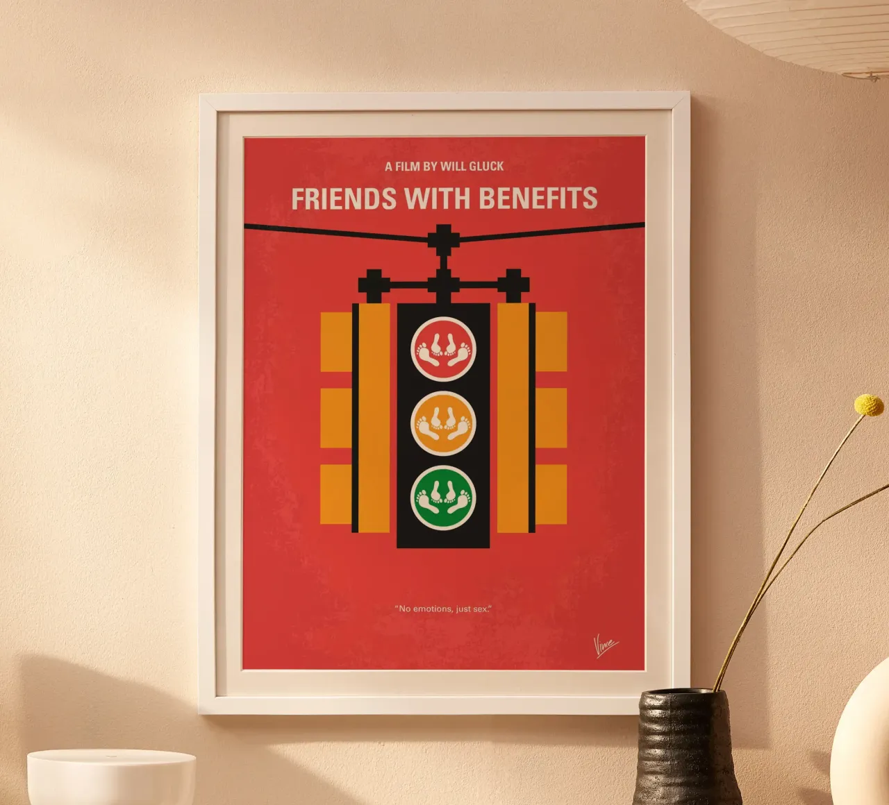 No629 My Friends with benefits minimal movie poster poster con telaio in plastica da Chungkong