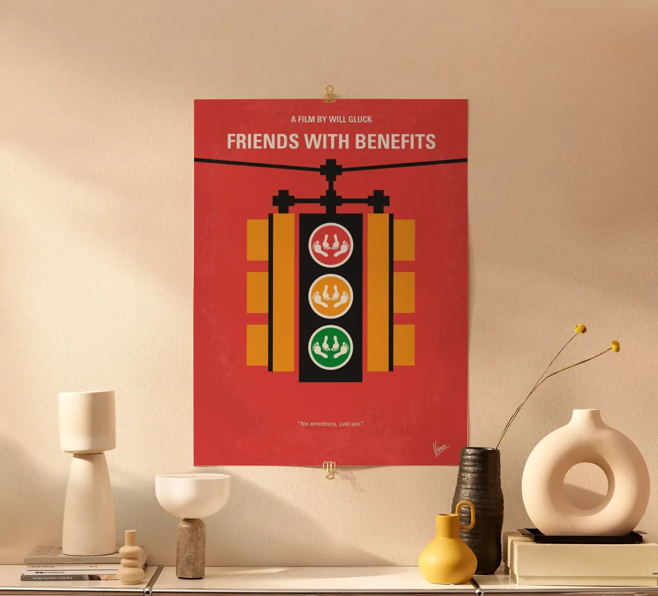 No629 My Friends with benefits minimal movie poster poster con telaio in plastica da Chungkong