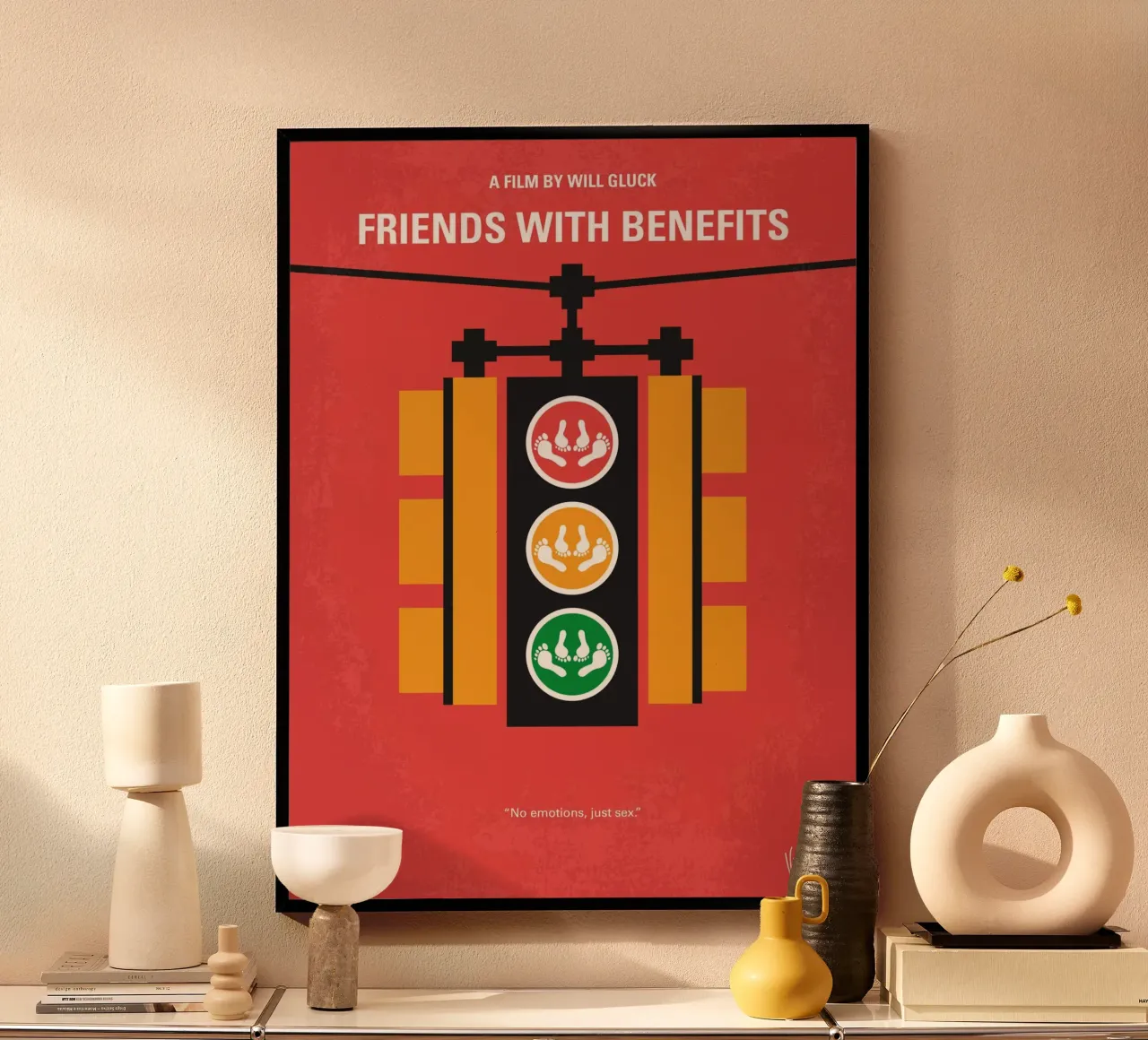 No629 My Friends with benefits minimal movie poster poster con telaio in plastica da Chungkong