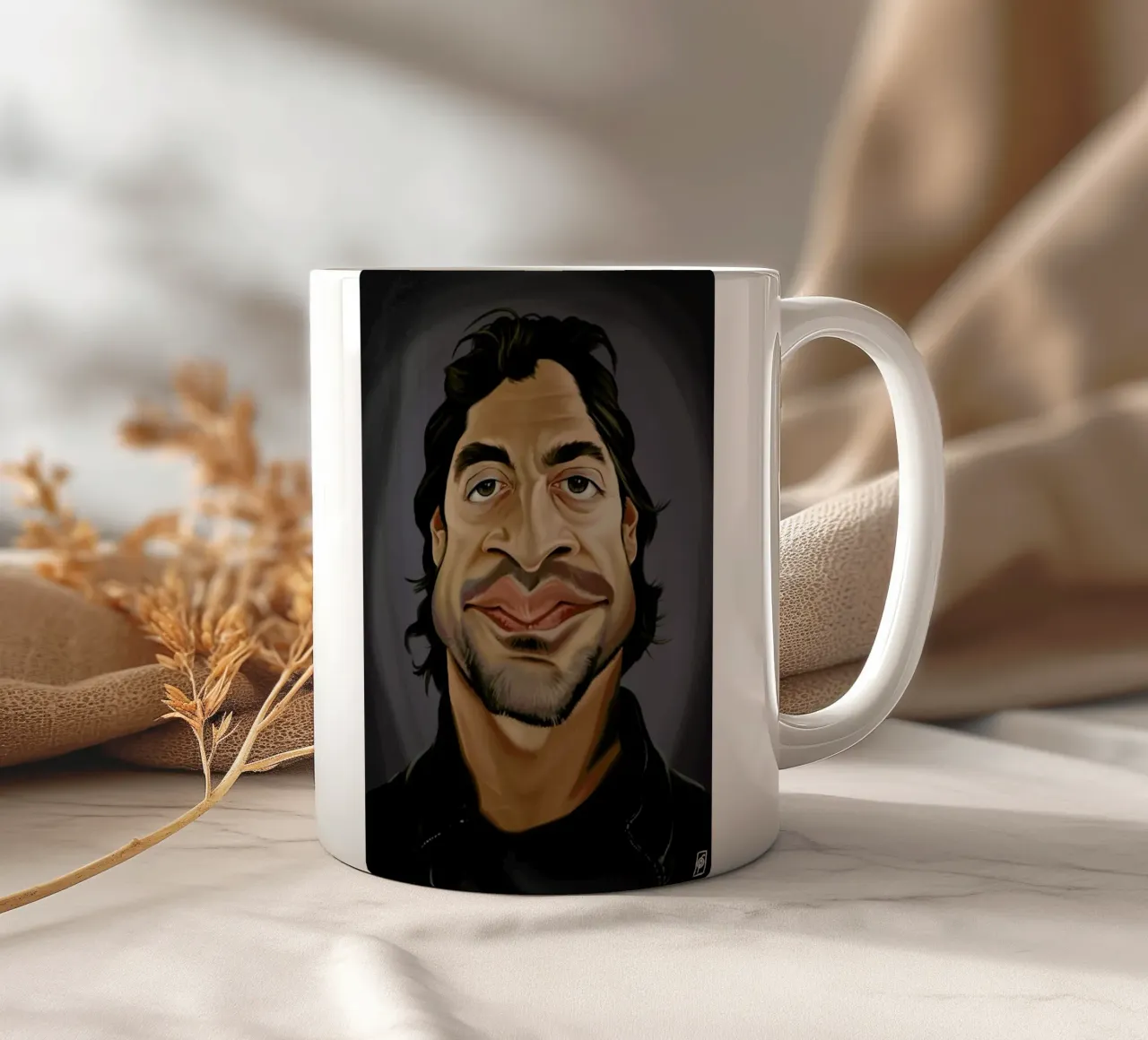 Javier Bardem tazza in ceramica da Rob Art | Illustration