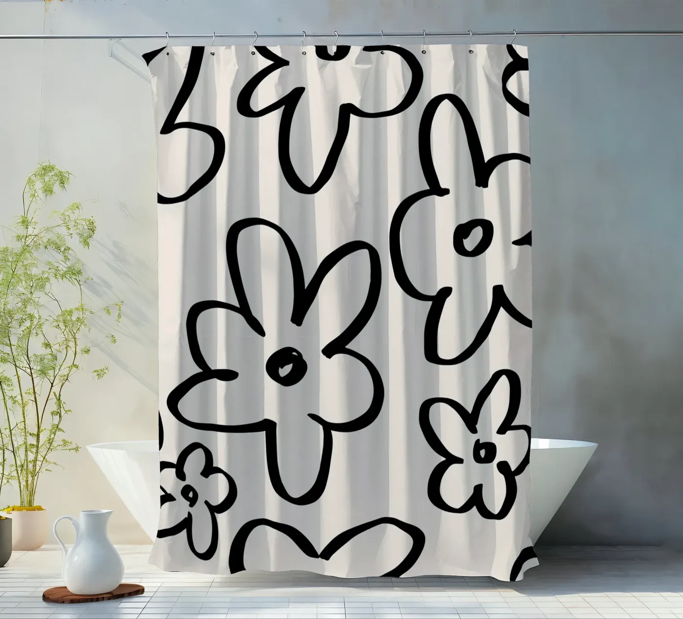 Simple Flower Pattern douchegordijn van treechild