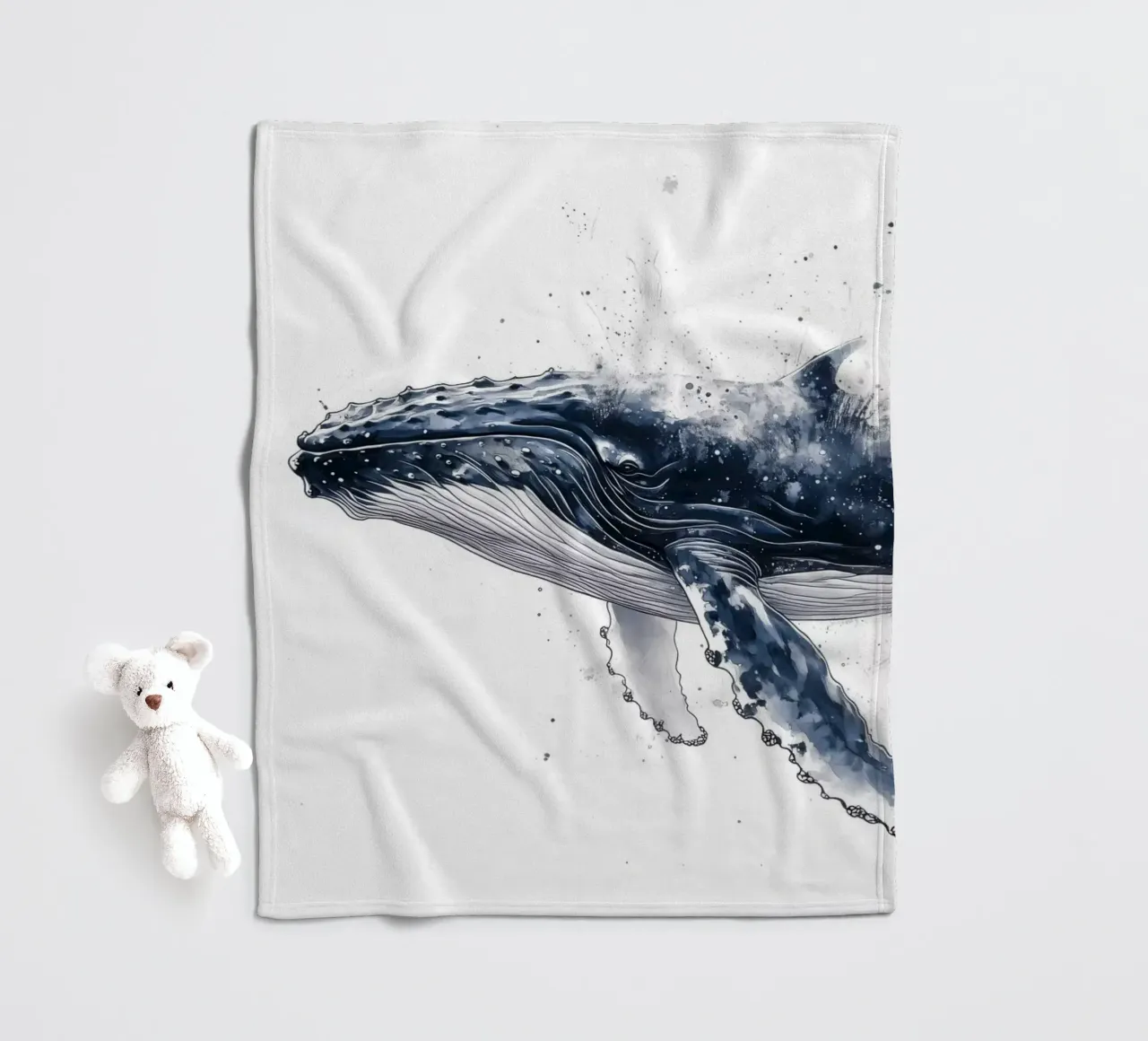 Abstracte walvis fleecedeken van Katja Stehle Design