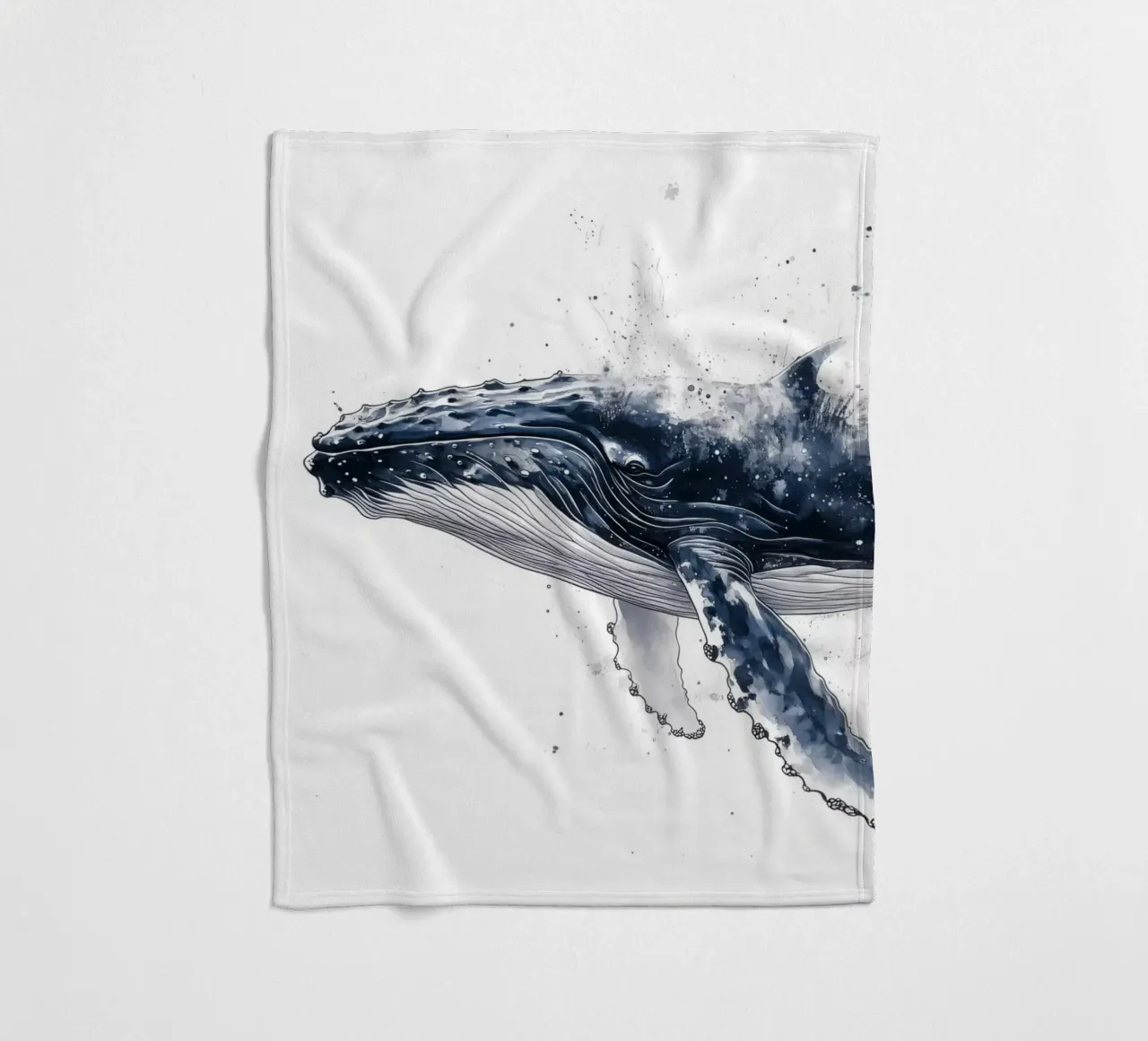 Abstracte walvis fleecedeken van Katja Stehle Design