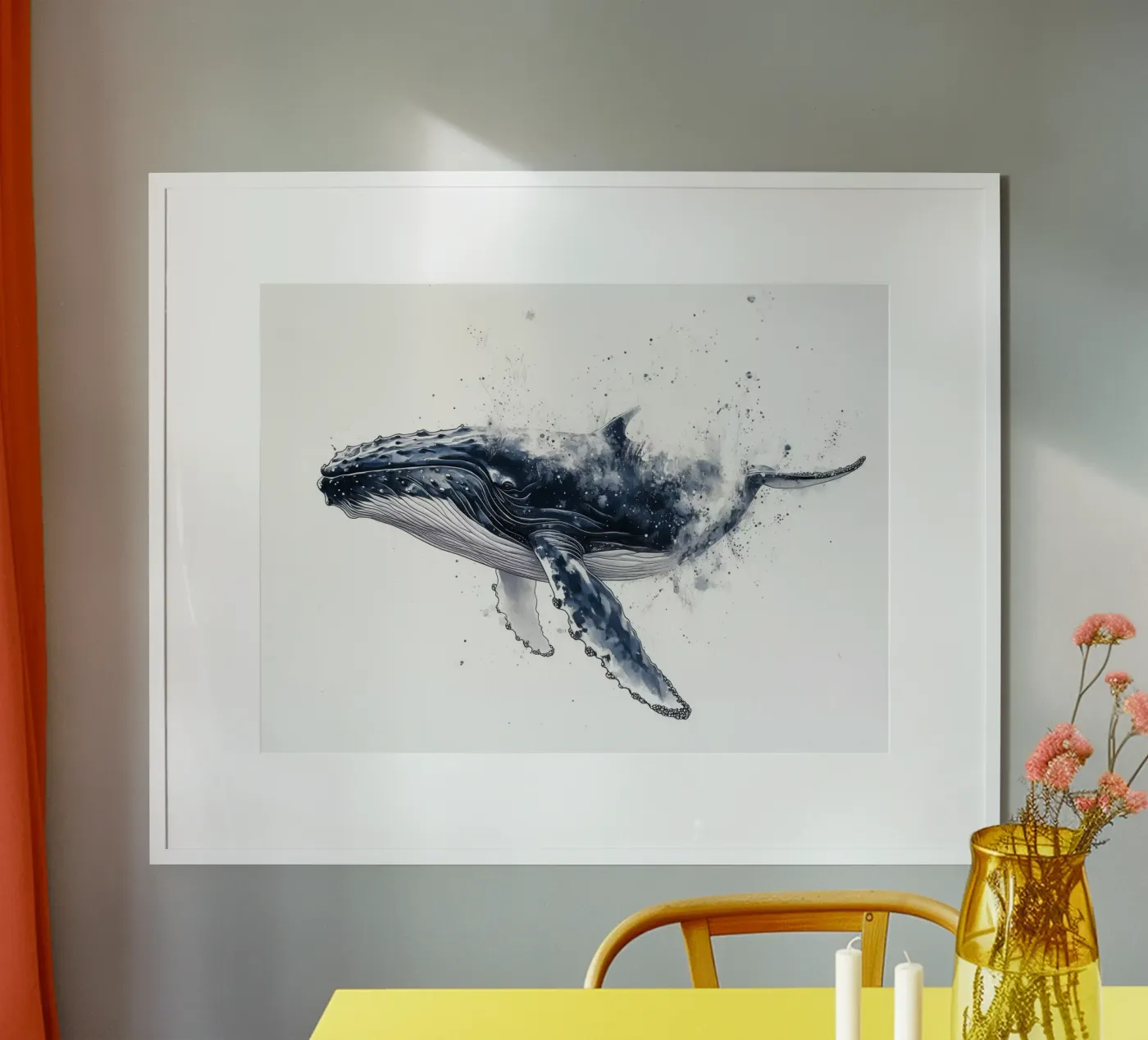 Abstract whale poster by Katja Stehle Design
