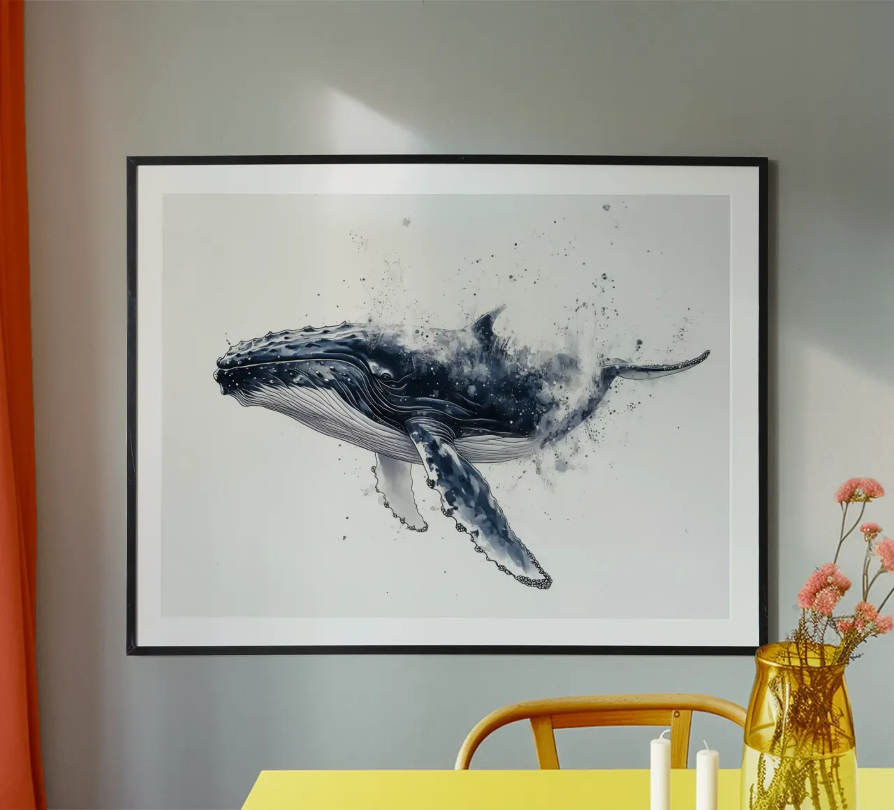 Abstracte walvis poster van Katja Stehle Design