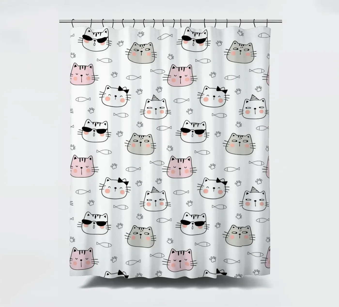 Cats pattern Duschvorhang von Happypatterns