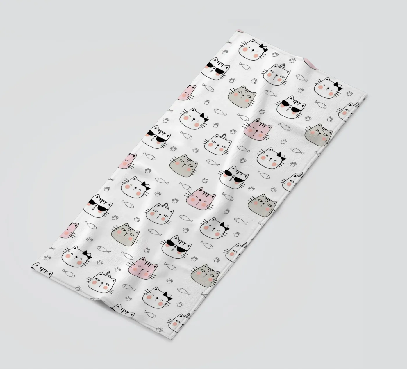 Cats pattern strandhanddoek van Happypatterns