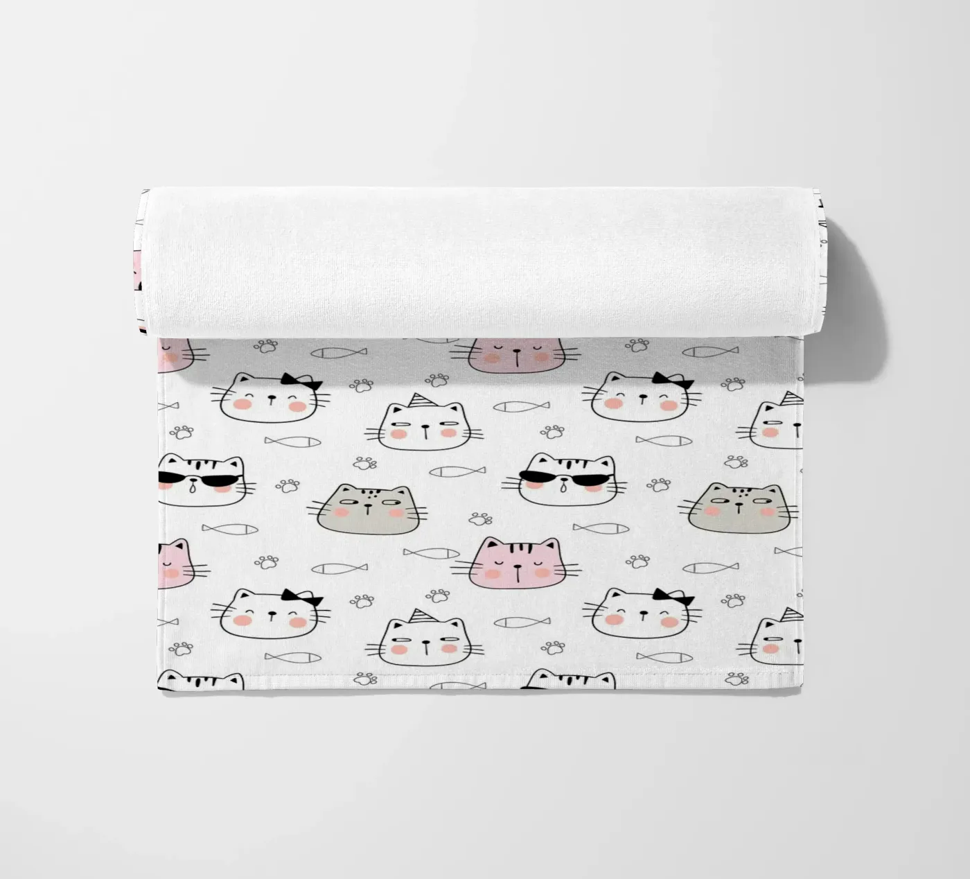 Cats pattern strandhanddoek van Happypatterns