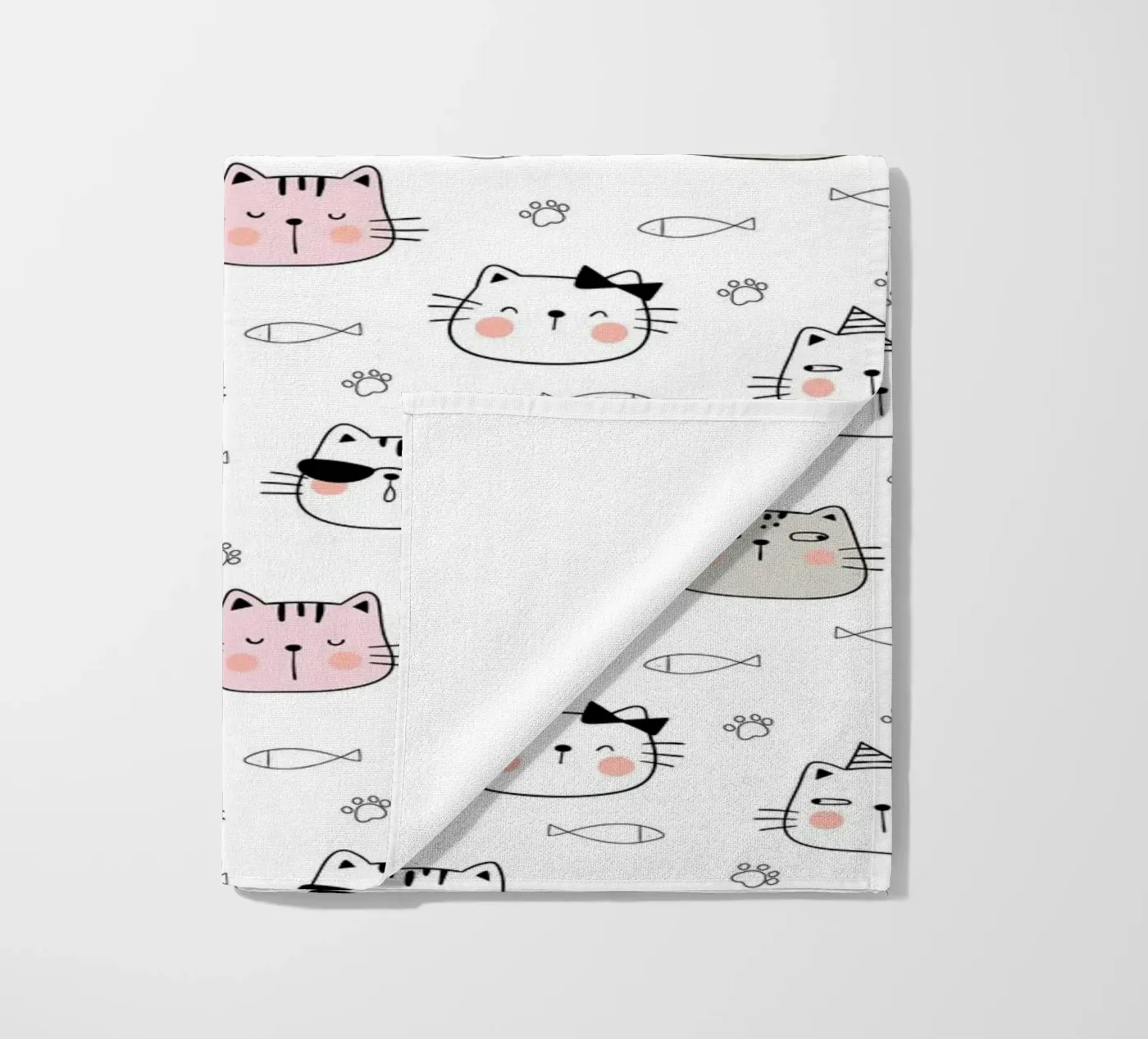 Cats pattern strandhanddoek van Happypatterns