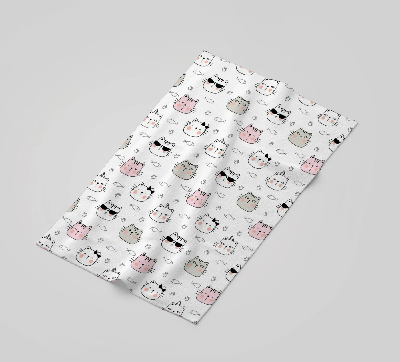 Cats pattern strandhanddoek van Happypatterns