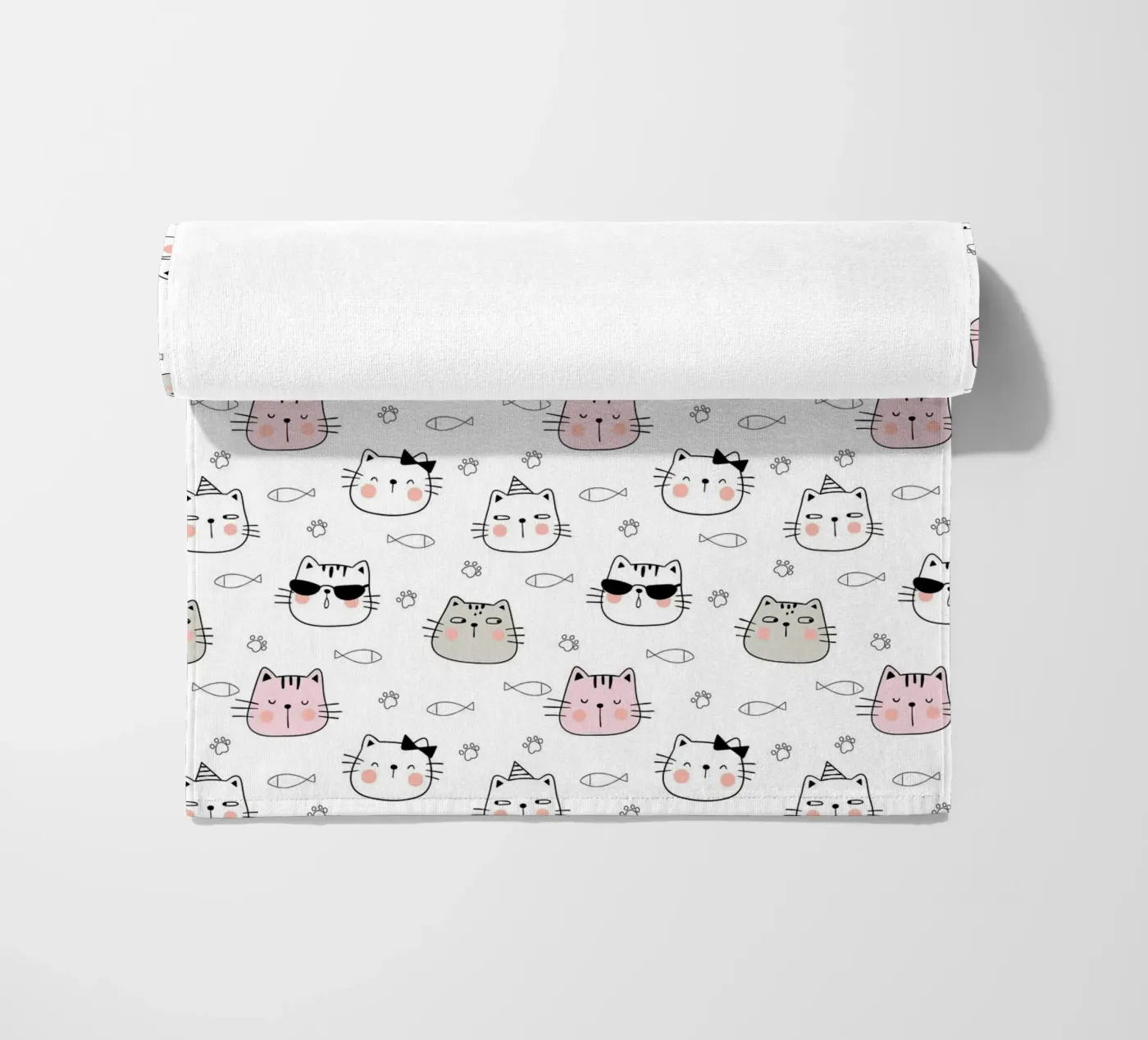 Cats pattern strandhanddoek van Happypatterns