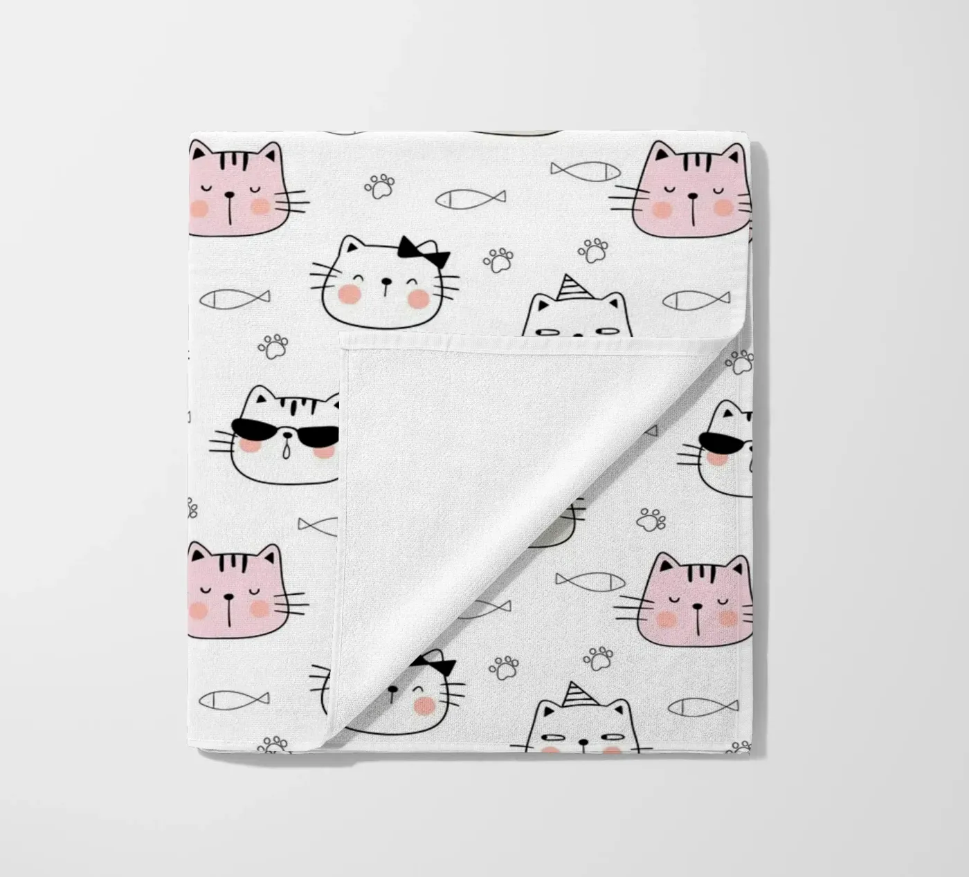 Cats pattern strandhanddoek van Happypatterns